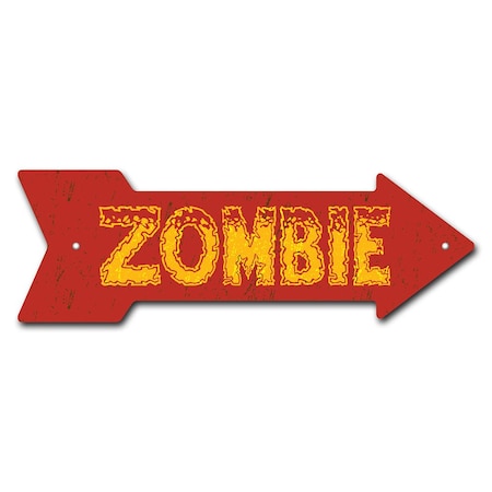 Signmission Zombie Arrow Sign Funny Home Decor 18in Wide P-ARROW-999533